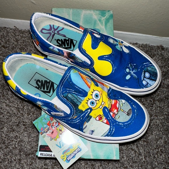 Limited Edition SpongeBob Slip On Vans - Picture 2 of 7
